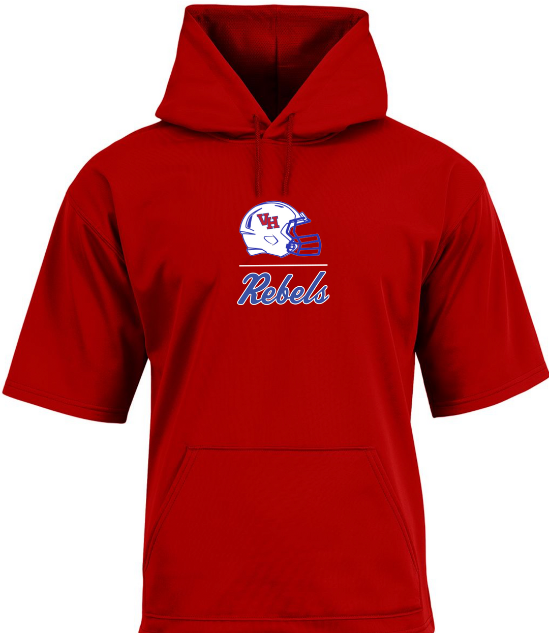 Rebels Football Red Short Sleeve Hoodie