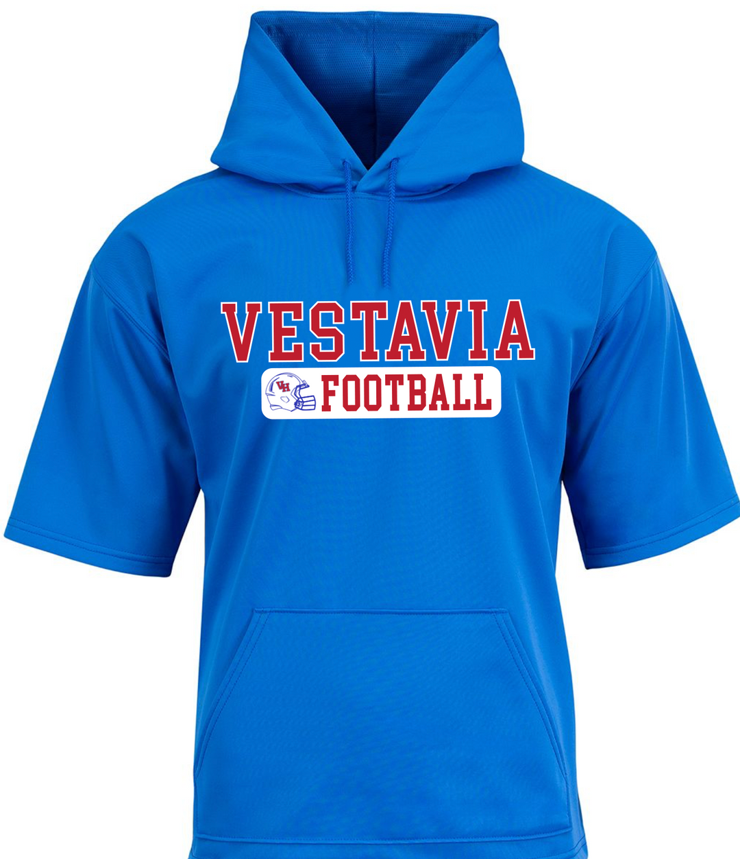 Vestavia Football Blue Short Sleeve Hoodie
