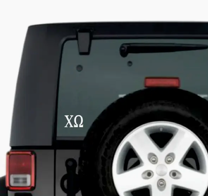 Chi O Greek Letter Car Decal