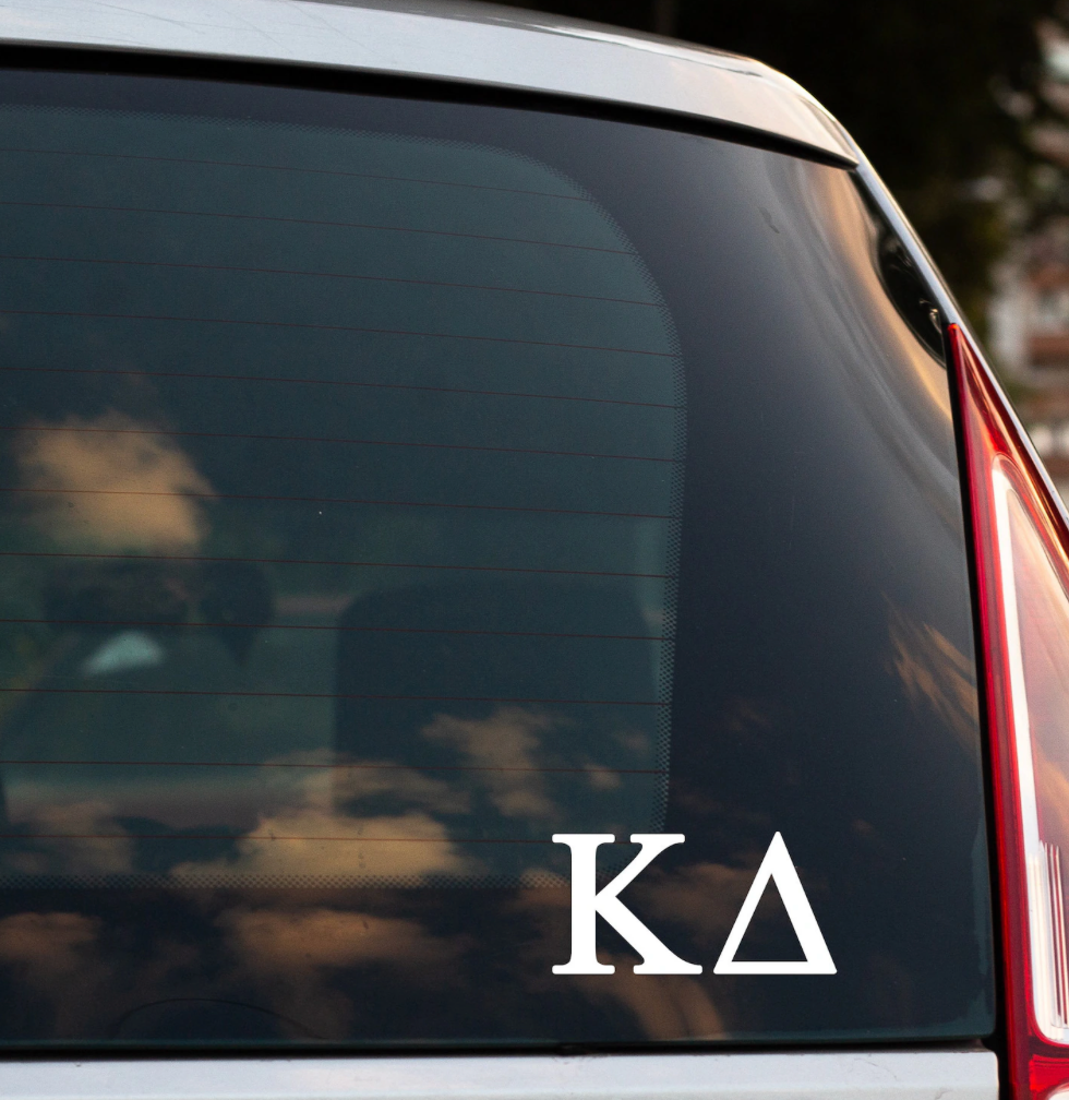 KD Greek Letter Car Decal