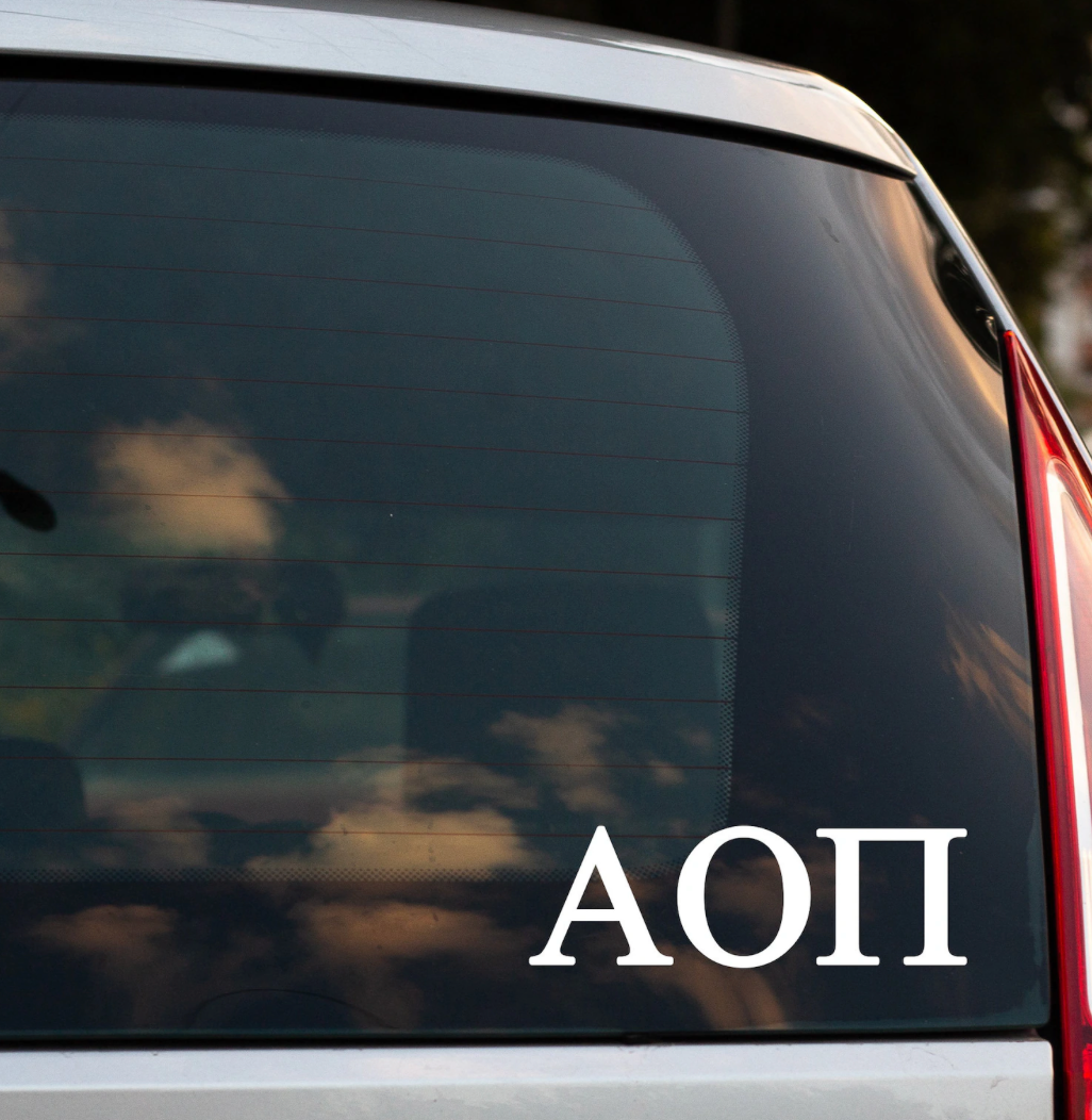 AOPi Greek Letter Car Decal