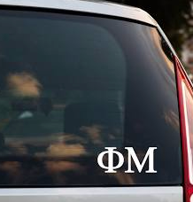 Phi Mu Greek Letter Car Decal