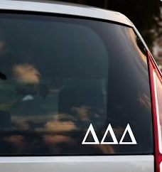 Tri Delta Greek Letter Car Decal
