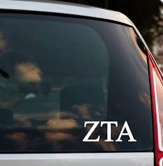 Zeta Greek Letter Car Decal