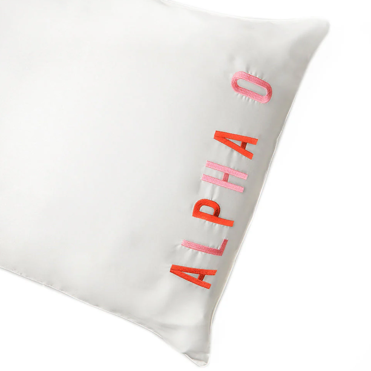 Sorority Embroidered Satin Pillowcase