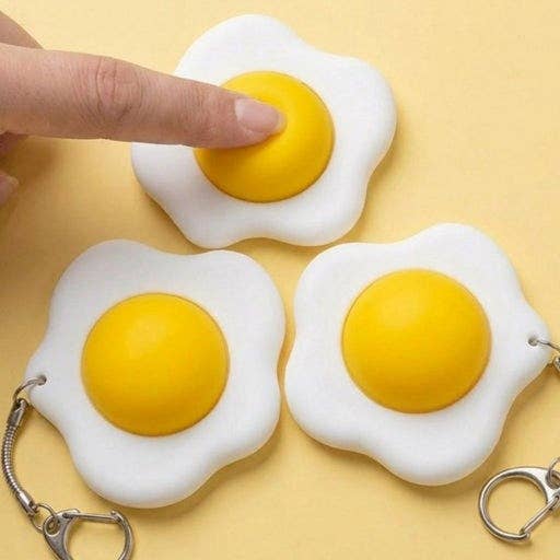 Fried Egg Clicker Keychain