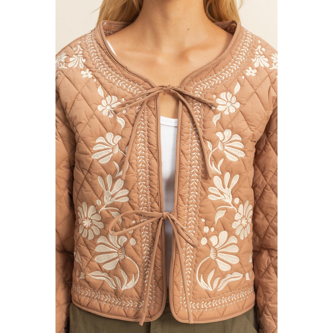 Elle Quilted Embroidered Jacket