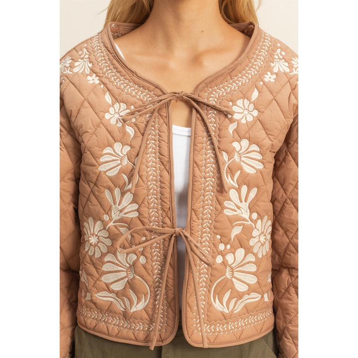 Elle Quilted Embroidered Jacket
