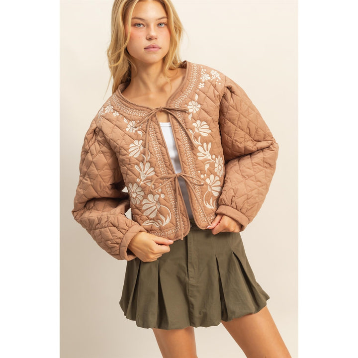 Elle Quilted Embroidered Jacket