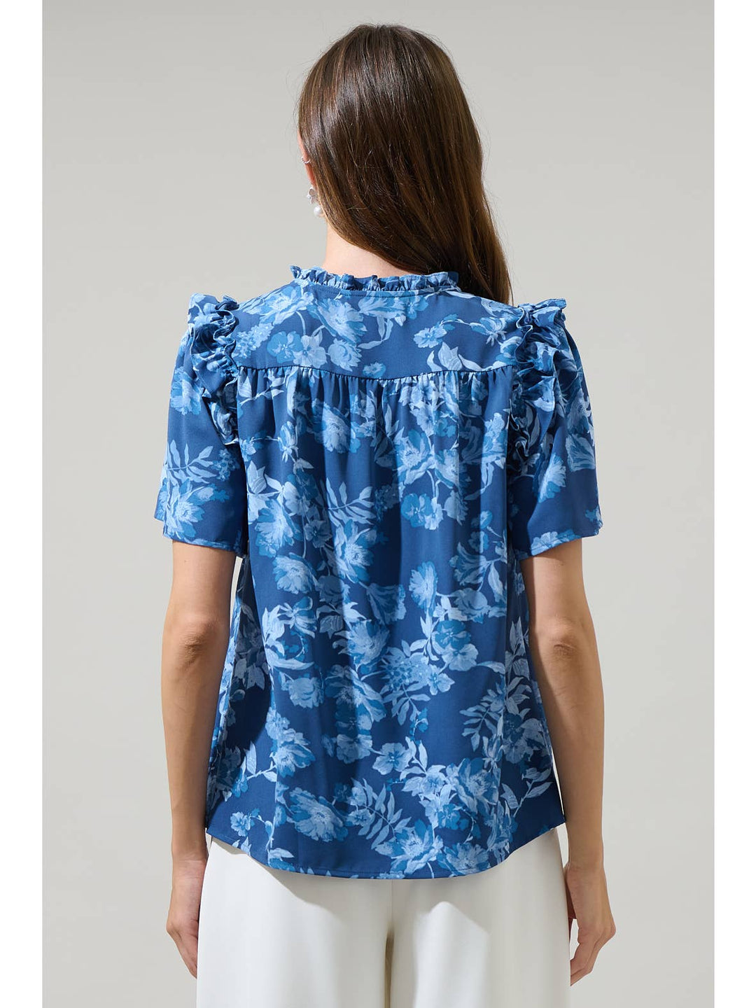 Danielle Floral Ruffle Blouse