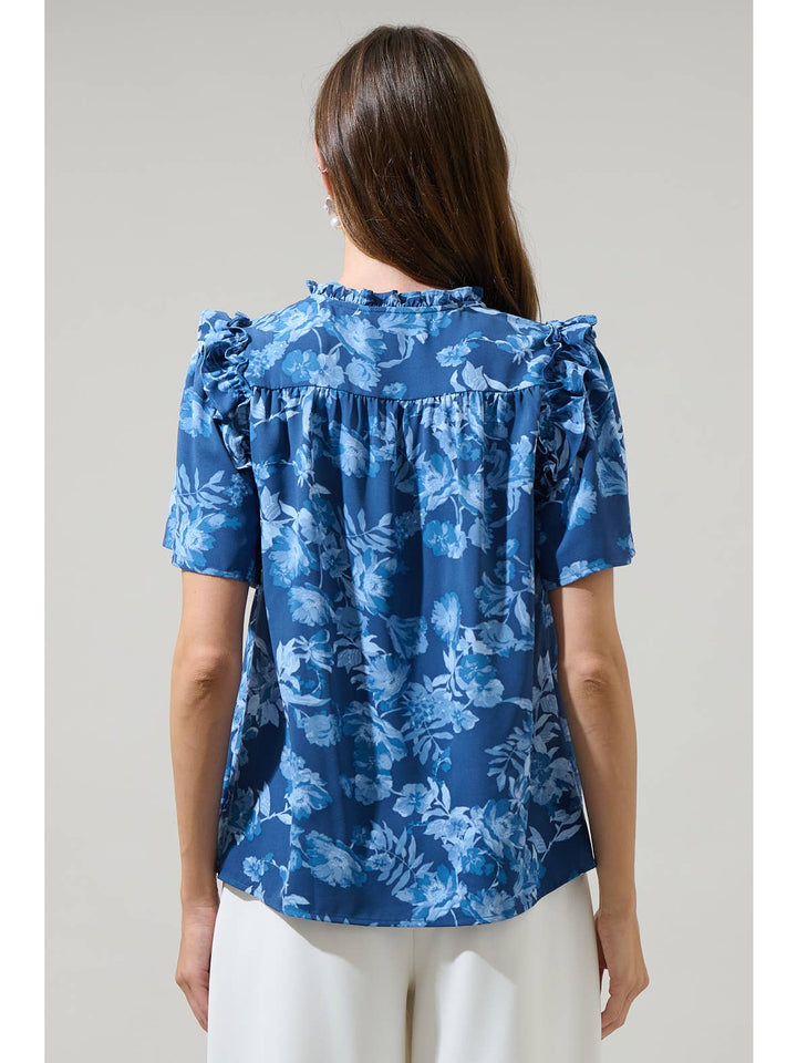 Danielle Floral Ruffle Blouse