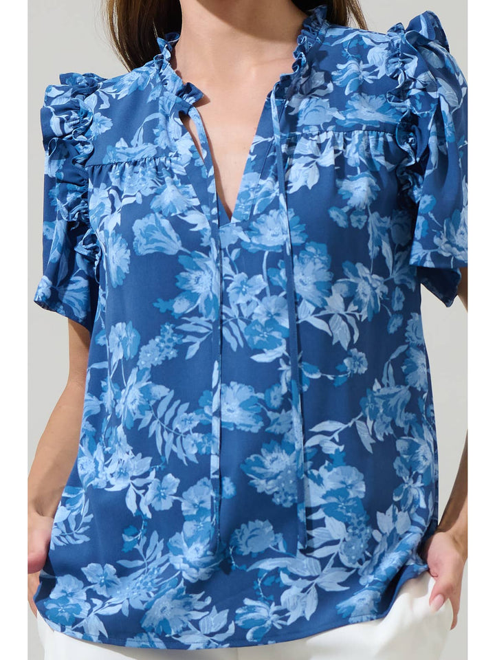 Danielle Floral Ruffle Blouse