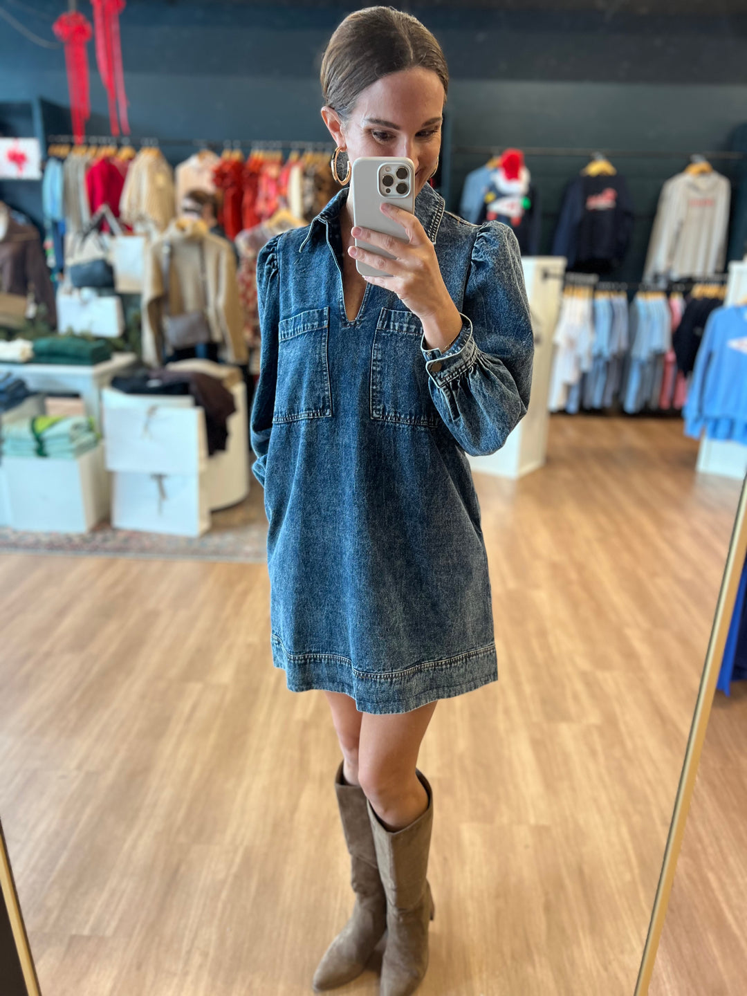 Acid Washed Denim Dress