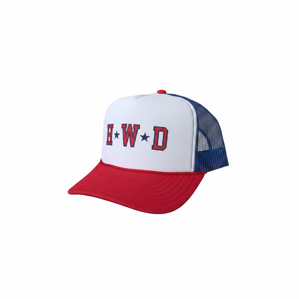 Red White & HWD Foam Trucker Hat