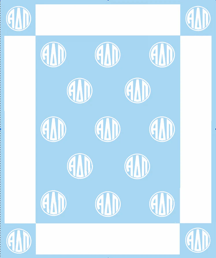 Alpha Delta Pi Circle Monogram Blanket