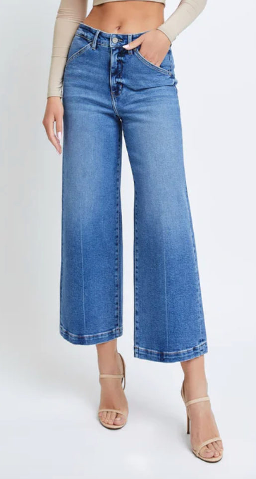 Hidden Nori Cropped Wide Leg Jean