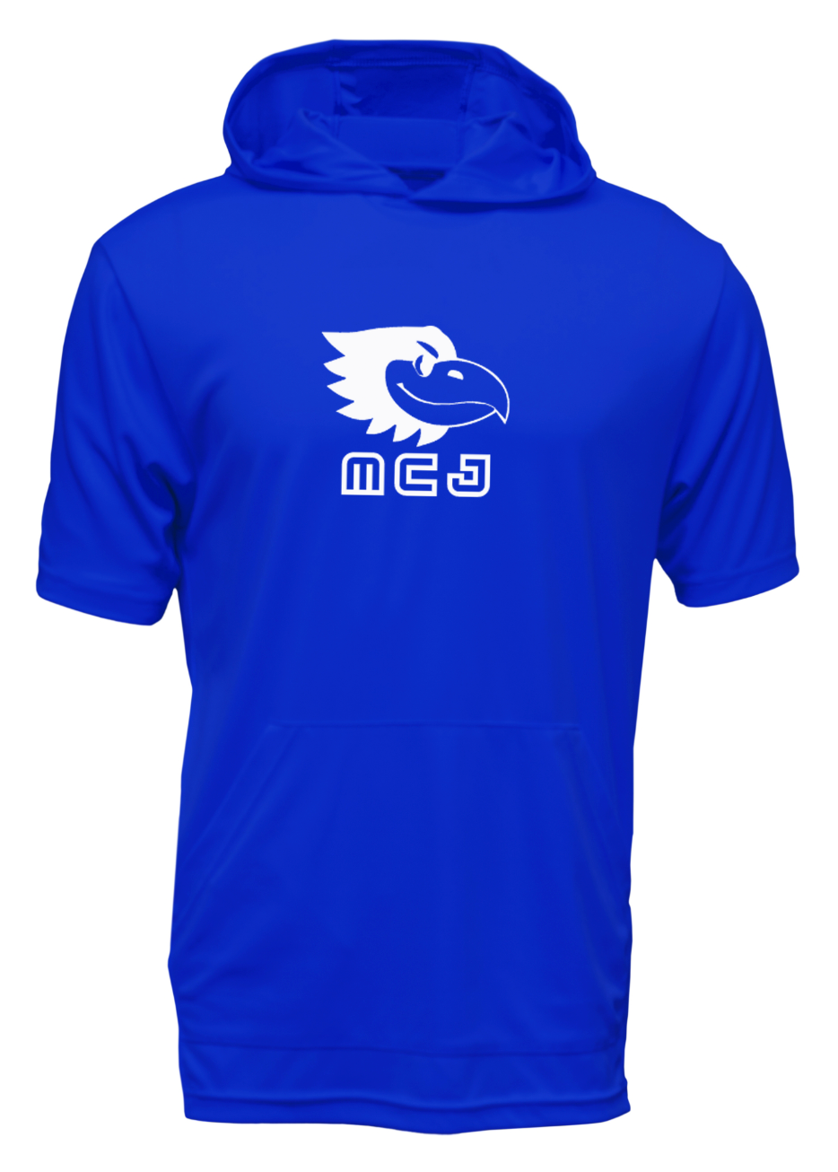 MCJ Blue Performance Short Sleeve Hoodie