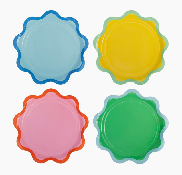 Red Ric Rac Plates Ric Rac Edge Dessert Plates – Bandwagon Sports
