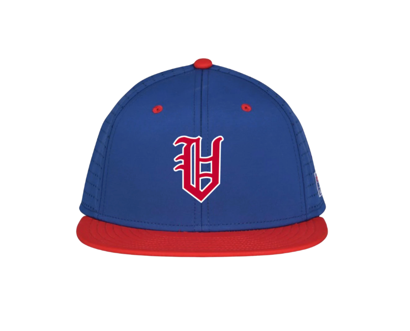Royal/Red Old English V Fitted Hat