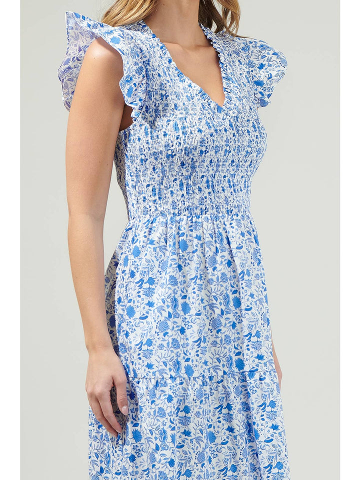 Lila Smocked Midi Dress