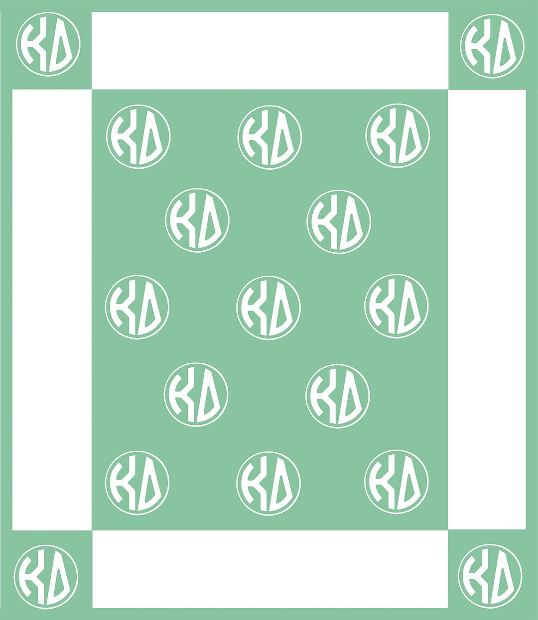 Kappa Delta Circle Monogram Blanket