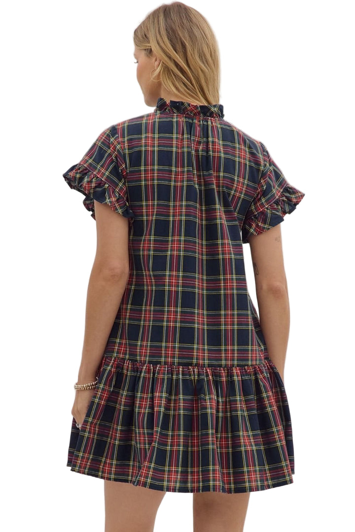 Holly Navy Plaid Dress