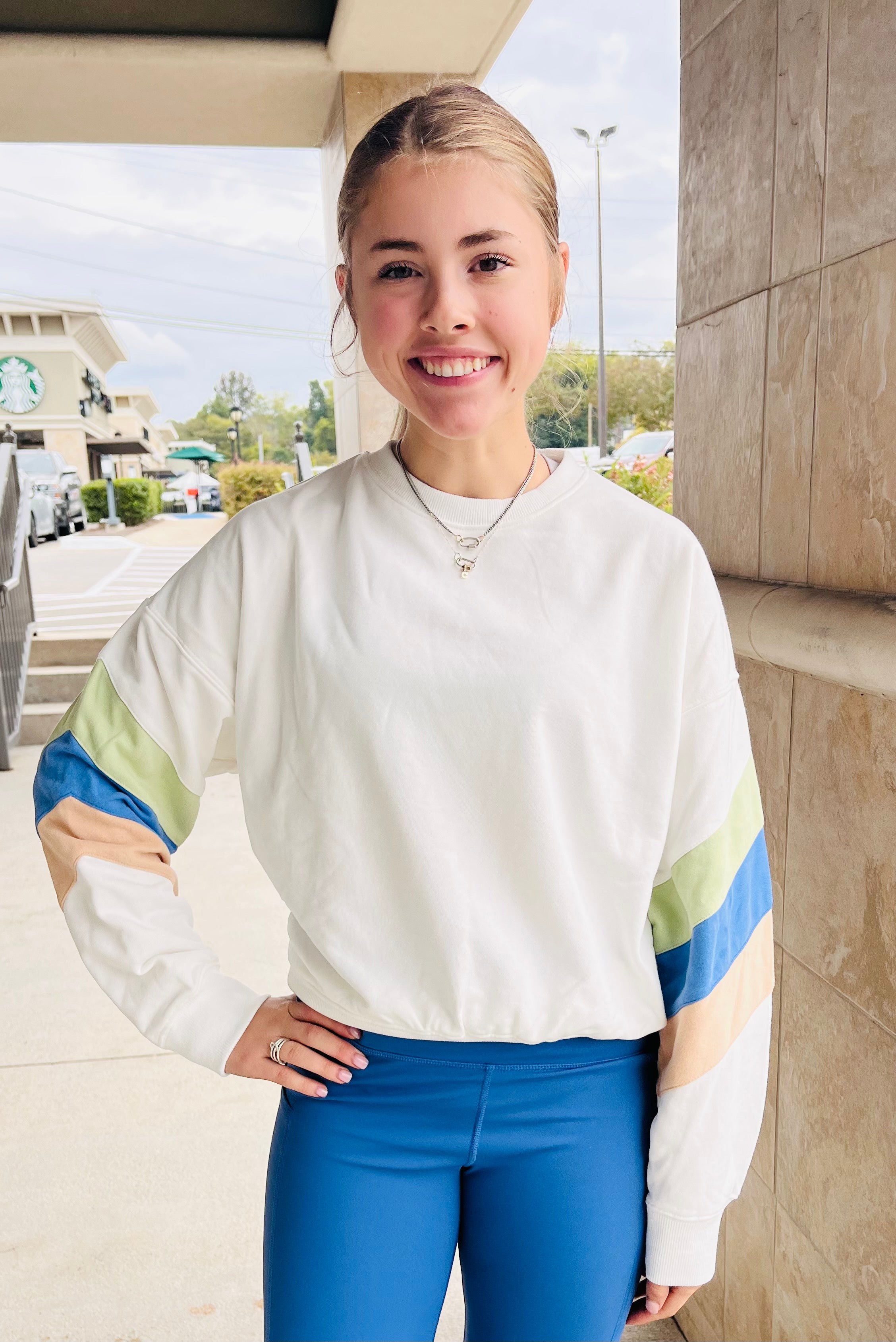 Color Block Sleeve Detail Sweatshirt