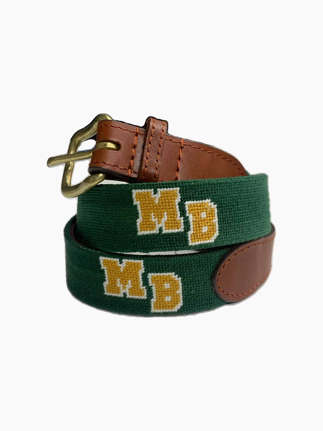 Smathers & Branson Needlepoint Mtn. Brook Leather Belt